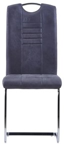 7 pcs conjunto de jantar camurça artificial cinzento
