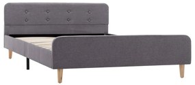 Estrutura de cama em tecido 120x200 cm cinzento-claro