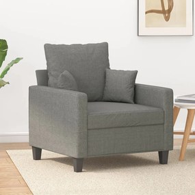 vidaXL Poltrona 60 cm tecido cinzento-escuro