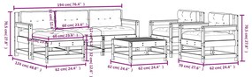7 pcs conjunto lounge de jardim c/ almofadões pinho impregnado
