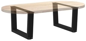 Pés para mesa de centro em V, 2 peças, preto, 60x(30-31,3) cm, aço