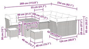 Conjunto de Sofá de Jardim vidaXL de 12 Peças com Almofadas Beges em R