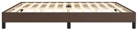 Estrutura de cama 200x200cm couro artificial castanho