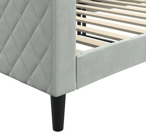 Sofá-cama 90x200 cm veludo cinzento-claro