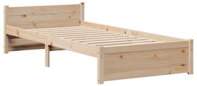 Estrutura de cama com cabeceira 90x200 cm pinho maciço