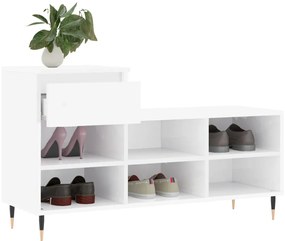 Sapateira 102x36x60 cm derivados de madeira branco brilhante