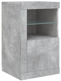 Aparador com luzes LED 123x37x67 cm cinzento cimento