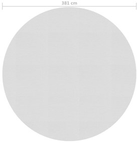 Película p/ piscina PE solar flutuante 381 cm cinzento