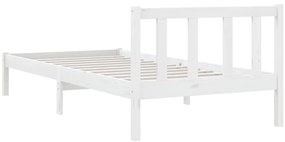 Estrutura de cama 90x200 cm pinho maciço branco