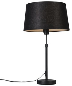 Candeeiro de mesa preto com cúpula preta 35 cm ajustável - Parte Moderno