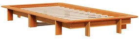 Cama sem colchão 90x200 cm pinho maciço castanho-mel
