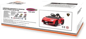 Carro elétrico Infantil a bateria Lamborghini Aventador SVJ branco 12V Controlo remoto 2,4GHz
