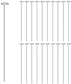 Estaca para plantas de jardim 20 pcs 61 cm aço verde-escuro