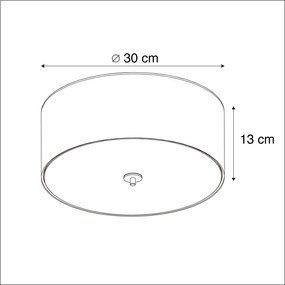 Candeeiro de tecto country preto 30 cm - Tambor Moderno,Country / Rústico