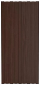 Painéis de telhado 36 pcs 100x45 cm aço galvanizado castanho