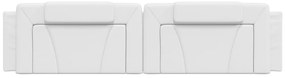 Almofadão de cabeceira 200 cm couro artificial branco