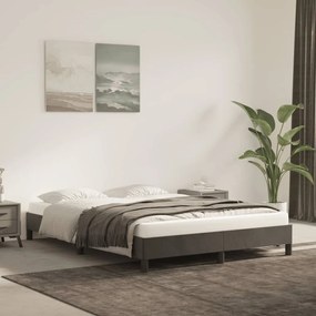 Estrutura de cama sem colchão 140x190 cm veludo cinzento-escuro