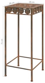 Suportes para plantas 3 pcs estilo vintage metal enferrujado