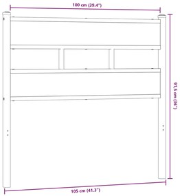 Cabeceira de cama 100cm derivados madeira/ferro carvalho sonoma