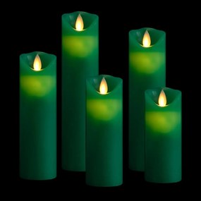vidaXL 5 pcs conjunto de velas LED c/ controlo remoto branco quente