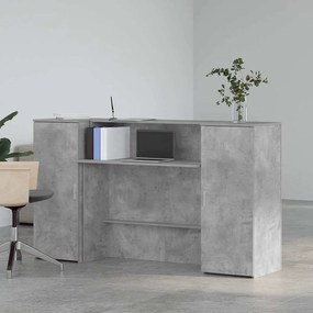 Balcão de recepção 180x50x103,5 cm madeira cinza cimento