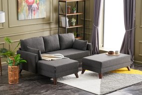 Sofá-Cama de Canto Bella – Antracite – 205 cm x 85 cm x 81 cm