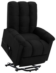 vidaXL Poltrona elevatória tecido preto