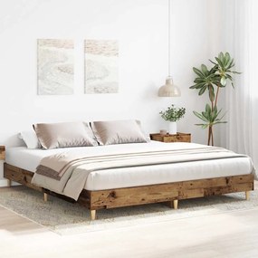 Estrutura de cama sem colchão 200x200 cm madeira velha