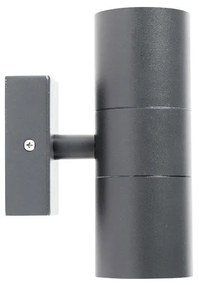 Candeeiro de parede exterior cinzento escuro 2 luzes IP44 - Duo