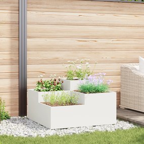 Jardineira vidaXL 80x80x48 cm Aço Branco