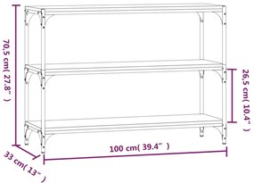 Estante 100x33x70,5 cm derivados de madeira/aço cinza sonoma