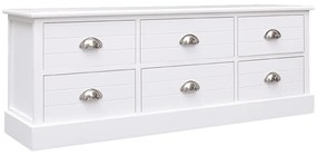 vidaXL Móvel de TV 108x30x40 cm madeira paulownia maciça branco