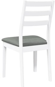 Cadeiras de jantar com almofadões 2 pcs madeira maciça branco