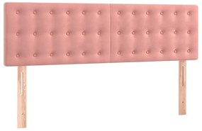 Cama com molas/colchão 140x190 cm veludo rosa