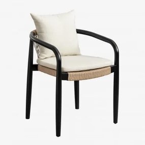 Cadeira De Jardim Com Braços Em Acácia Giulia Preto Claro - Sklum