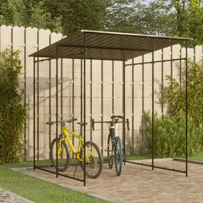 150780 vidaXL Abrigo para bicicletas 190x190x222 cm aço preto