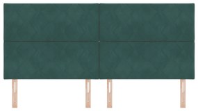 Cabeceira Design de Blocos de Diamante Verde Escuro 200 cm Veludo