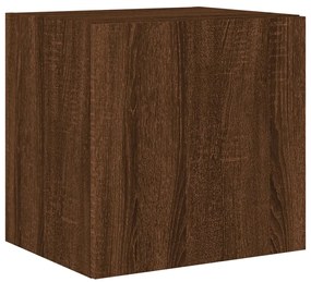 Móveis de parede para TV com luzes LED 2 pcs carvalho castanho
