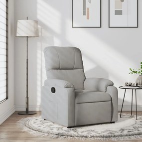 vidaXL Poltrona reclinável tecido de microfibra cinza-claro