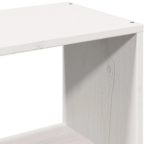 Cama com estante sem colchão 160x200 cm pinho maciço branco
