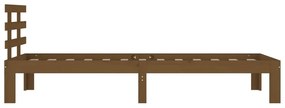 Estrutura de cama 100x200 cm madeira maciça castanho mel