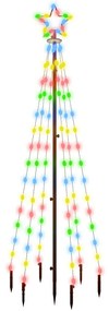 Árvore de Natal com espigão 108 luzes LED 180 cm colorido