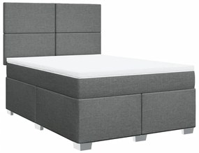 Cama com molas/colchão 140x200 cm tecido cinzento-escuro