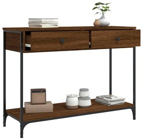 Mesa consola 100x34,5x75 cm derivados madeira carvalho castanho