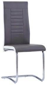 5 pcs conjunto de jantar couro artificial cinzento