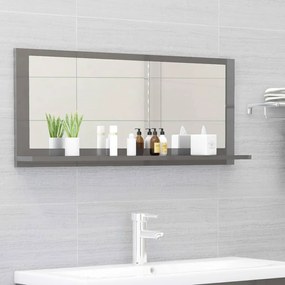 Espelho de casa de banho 90x10,5x37cm contrap. cinza brilhante