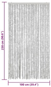 Cortina anti-insetos 100x230 cm chenille cinzento