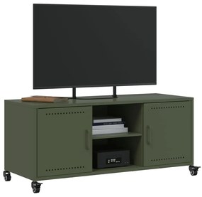 Móvel de TV 100,5x39x43,5 cm aço verde-azeitona