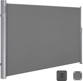 Toldo lateral extensível 160 x 400 cm para varanda Cinzento