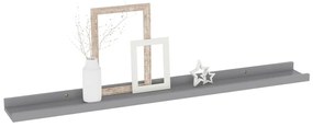 Prateleiras de parede 4 pcs 80x9x3 cm cinzento